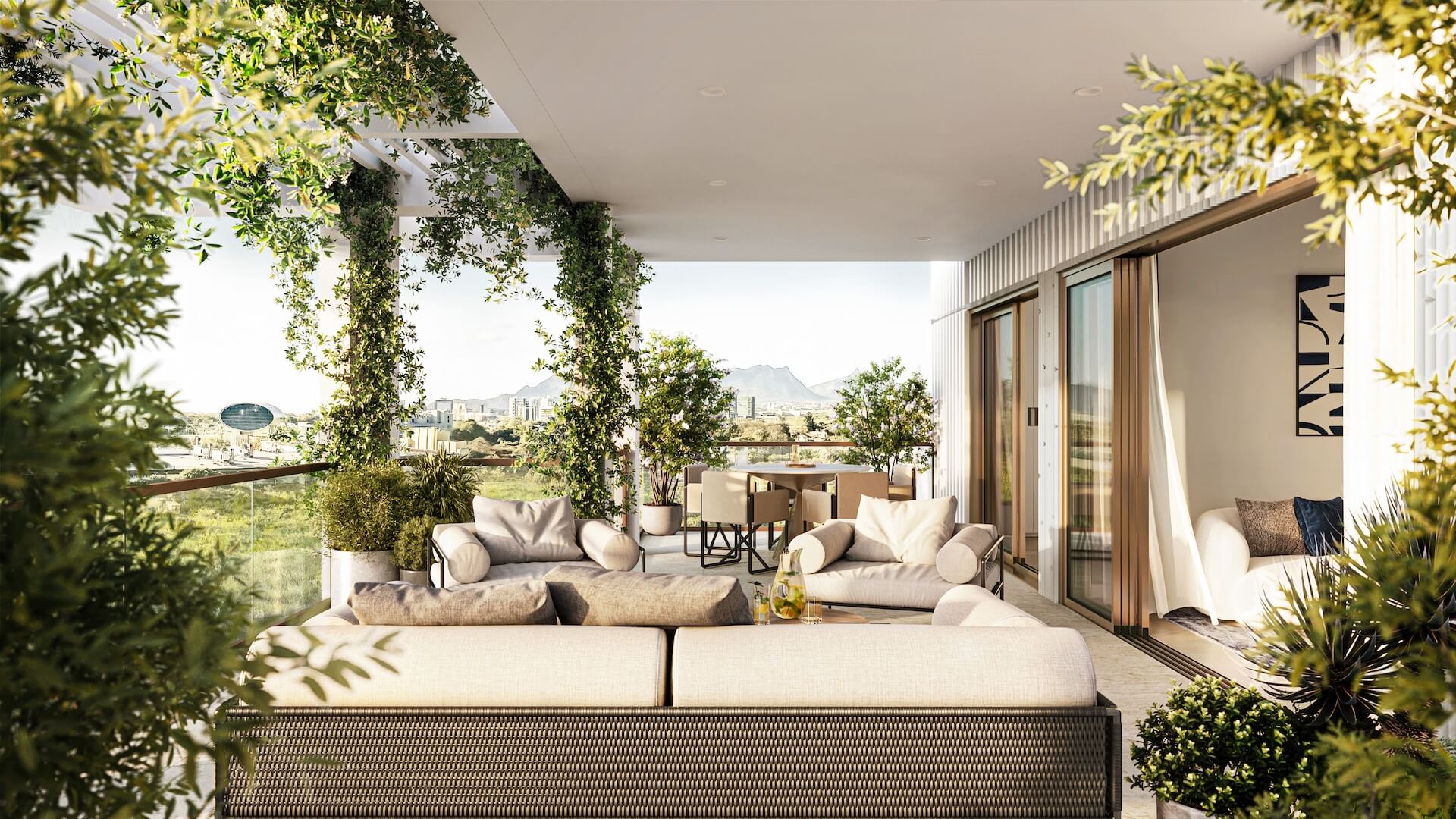 Penthouse outdoor terrace at Central Park Trianon